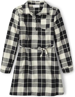 Girls Long Sleeve Plaid Fall Fashion Dress